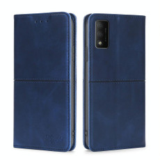 For TCL 30T T603DL Cow Texture Magnetic Horizontal Flip Leather Phone Case(Blue)