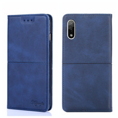 For Sony Xperia ACE II Cow Texture Magnetic Horizontal Flip Leather Phone Case(Blue)