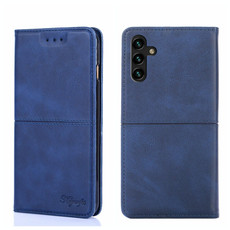 For Samsung Galaxy A13 5G Cow Texture Magnetic Horizontal Flip Leather Phone Case(Blue)