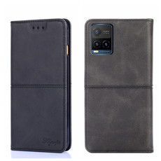 For vivo Y21/Y21S/Y33S Cow Texture Magnetic Horizontal Flip Leather Phone Case(Black)