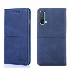 For OnePlus Nord CE 5G Cow Texture Magnetic Horizontal Flip Leather Phone Case(Blue)