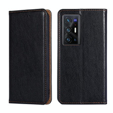 For vivo X70 Pro Plus Gloss Oil Solid Color Magnetic Leather Phone Case(Black)