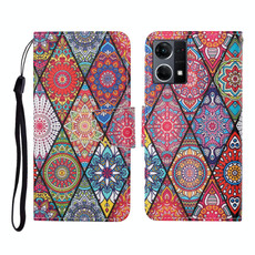 For OPPO Reno7 4G Colored Drawing Pattern Flip Leather Phone Case(Diamond Totem) For OPPO Reno7 4G Colored Drawing Pattern Flip Leather Phone Case(Diamond Totem)