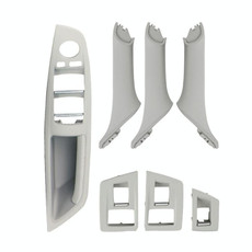 Car High Configuration Version Inside Doors Handle Pull Trim Cover 5141 7225 873 for BMW F10 F18, Left Driving (Grey)