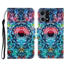 For OPPO Reno7 4G Colored Drawing Pattern Flip Leather Phone Case(Mandala) For OPPO Reno7 4G Colored Drawing Pattern Flip Leather Phone Case(Mandala)
