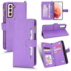 For Samsung Galaxy S21 5G Litchi Texture Zipper Leather Phone Case(Purple) For Samsung Galaxy S21 5G Litchi Texture Zipper Leather Phone Case(Purple)