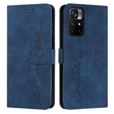 For Xiaomi Redmi Note 11 5G Skin Feel Heart Pattern Leather Phone Case(Blue) For Xiaomi Redmi Note 11 5G Skin Feel Heart Pattern Leather Phone Case(Blue)