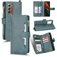 For Samsung Galaxy Z Fold2 5G Litchi Texture Zipper Leather Phone Case(Green)