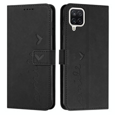 For Samsung Galaxy A22 4G Skin Feel Heart Pattern Leather Phone Case(Black) For Samsung Galaxy A22 4G Skin Feel Heart Pattern Leather Phone Case(Black)