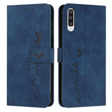 For Samsung Galaxy A70 Skin Feel Heart Pattern Leather Phone Case(Blue)