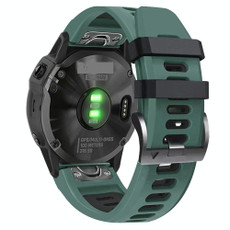 For Garmin Fenix 7X Solar 26mm Silicone Sports Two-Color Watch Band(Amy Green+Black) For Garmin Fenix 7X Solar 26mm Silicone Sports Two-Color Watch Band(Amy Green+Black)