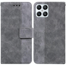For Honor X8 Geometric Embossed Leather Phone Case(Grey) For Honor X8 Geometric Embossed Leather Phone Case(Grey)