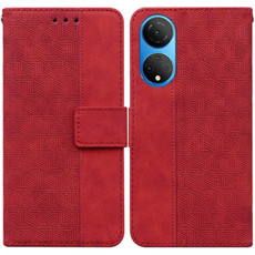 For Honor X7 Geometric Embossed Leather Phone Case(Red) For Honor X7 Geometric Embossed Leather Phone Case(Red)