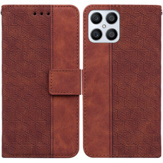 For Honor X8 Geometric Embossed Leather Phone Case(Brown) For Honor X8 Geometric Embossed Leather Phone Case(Brown)
