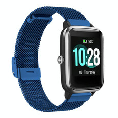 For ID205 / Willful SW021 19mm Stainless Steel Milanese Watch Band(Dark Blue)