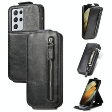 For Samsung Galaxy S21 Ultra Zipper Wallet Vertical Flip Leather Phone Case(Black) For Samsung Galaxy S21 Ultra Zipper Wallet Vertical Flip Leather Phone Case(Black)