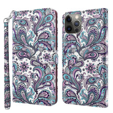 For iPhone 14 Pro 3D Painting Pattern Flip Leather Phone Case (Swirl Pattern)