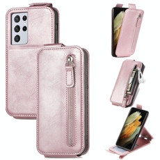 For Samsung Galaxy S21 Ultra Zipper Wallet Vertical Flip Leather Phone Case(Pink) For Samsung Galaxy S21 Ultra Zipper Wallet Vertical Flip Leather Phone Case(Pink)