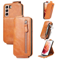 For Samsung Galaxy S21 5G Zipper Wallet Vertical Flip Leather Phone Case(Brown) For Samsung Galaxy S21 5G Zipper Wallet Vertical Flip Leather Phone Case(Brown)