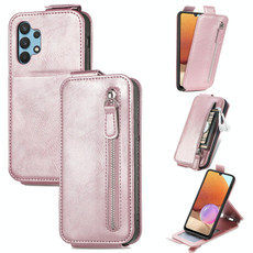 For Samsung Galaxy A32 4G Zipper Wallet Vertical Flip Leather Phone Case(Pink)