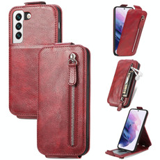 For Samsung Galaxy S22 5G Zipper Wallet Vertical Flip Leather Phone Case(Red)