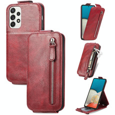 For Samsung Galaxy A73 5G Zipper Wallet Vertical Flip Leather Phone Case(Red)