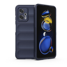 For Xiaomi Redmi Note 11T Pro Magic Shield TPU + Flannel Phone Case(Dark Blue)