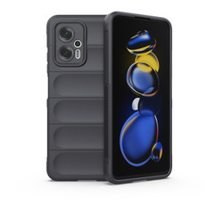 For Xiaomi Redmi Note 11T Pro Magic Shield TPU + Flannel Phone Case(Dark Grey)