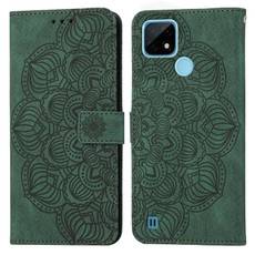 For OPPO Realme C21 Mandala Embossed Flip Leather Phone Case(Green)