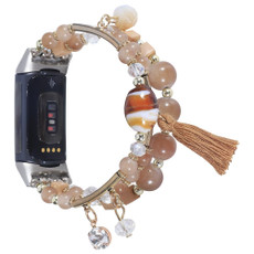For Fitbit Charge 5 Round Bead Chain Watch Band(Coffee) For Fitbit Charge 5 Round Bead Chain Watch Band(Coffee)