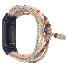 For Fitbit Charge 5 Eye Bead Chain Watch Band(Light Coffee) For Fitbit Charge 5 Eye Bead Chain Watch Band(Light Coffee)