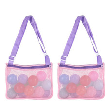 2PCS Children Shell Collection Bag Beach Toys Organizer Storage Bag(Pink)