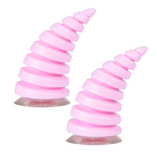 2PCS Motorcycle Horn Sucker Helmet Decoration(Pink)