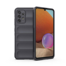 For Samsung Galaxy A32 4G Magic Shield TPU + Flannel Phone Case(Dark Grey)