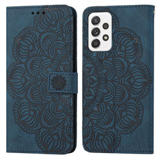 For Samsung Galaxy A33 5G Mandala Embossed Flip Leather Phone Case(Blue)