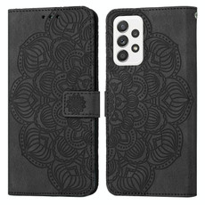 For Samsung Galaxy A33 5G Mandala Embossed Flip Leather Phone Case(Black)