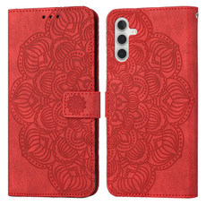 For Samsung Galaxy A13 5G Mandala Embossed Flip Leather Phone Case(Red)