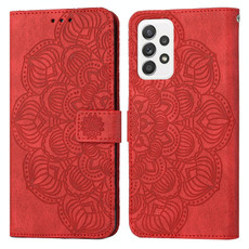 For Samsung Galaxy A33 5G Mandala Embossed Flip Leather Phone Case(Red)