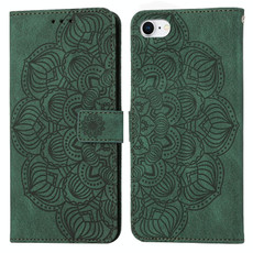 For iPhone SE 2022 / SE 2020 / 8 / 7 Mandala Embossed Flip Leather Phone Case(Green)