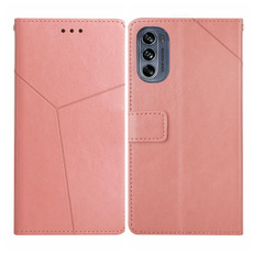 For Motorola Moto G62 5G Y Stitching Horizontal Flip Leather Phone Case(Rose Gold)