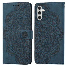 For Samsung Galaxy A13 5G Mandala Embossed Flip Leather Phone Case(Blue)