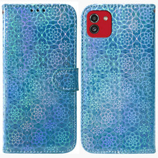 For Samsung Galaxy A03 166mm Colorful Magnetic Buckle Leather Phone Case(Blue)