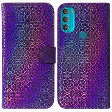 For Motorola Moto G71 Colorful Magnetic Buckle Leather Phone Case(Purple)