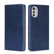 For Motorola Moto E32 4G Cow Texture Magnetic Horizontal Flip Leather Phone Case(Blue) For Motorola Moto E32 4G Cow Texture Magnetic Horizontal Flip Leather Phone Case(Blue)