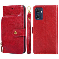 For OPPO Reno7 5G Global/Find X5 Lite Zipper Bag Leather Phone Case(Red)