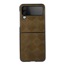 For Samsung Galaxy Z Flip4 Weave Plaid PU Phone Case(Green) For Samsung Galaxy Z Flip4 Weave Plaid PU Phone Case(Green)