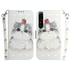For Sony Xperia 1 IV 3D Colored Horizontal Flip Leather Phone Case(Cute Cat)