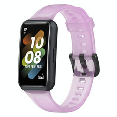 For Huawei Band 7 / 7 NFC Transparent Silicone Watch Band(Purple) For Huawei Band 7 / 7 NFC Transparent Silicone Watch Band(Purple)