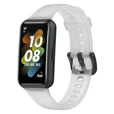 For Huawei Band 7 / 7 NFC Transparent Silicone Watch Band(White)