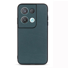 For OPPO Reno8 Accurate Hole Lambskin Texture Genuine Leather Phone Case(Green)
